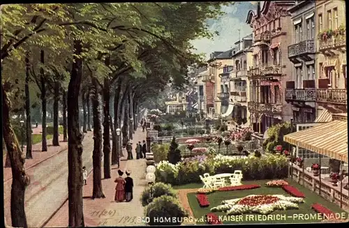 Künstler Ak Bad Homburg vor der Höhe, Kaiser Friedrich Promenade, WIRO Nr. 2126 A