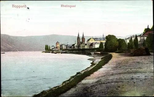 Ak Boppard am Rhein, Rheinquai