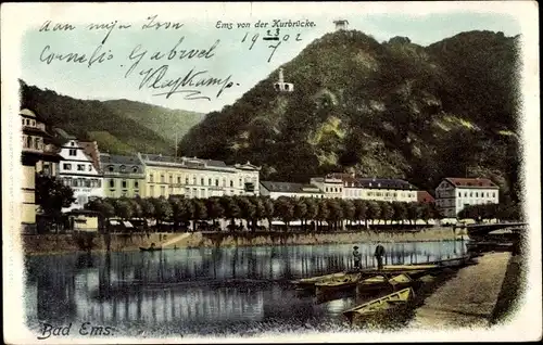 Ak Bad Ems an der Lahn, Kurbrücke