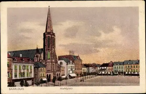 Ak Saarlouis im Saarland, Marktplatz