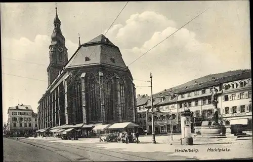 Ak Heidelberg am Neckar, Marktplatz