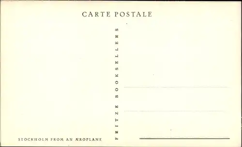 Ak Stockholm Schweden, Fliegeraufnahme