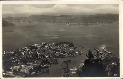 Ak Bergen Norwegen, Luftbild, Panorama