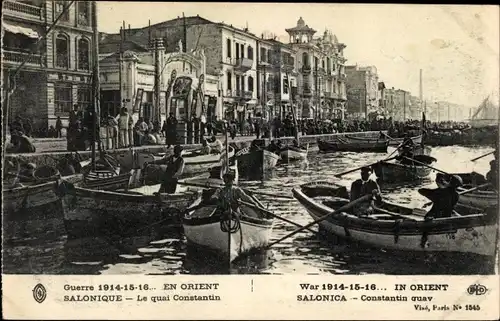 Ak Thessaloniki Griechenland, Le Quai Constantin, Guerre 1914-15-16 in Orient