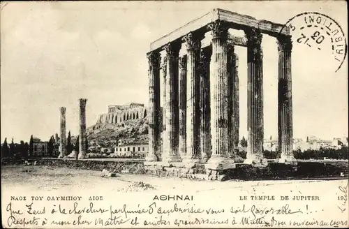 Ak Athen Griechenland, Le Temple de Jupiter