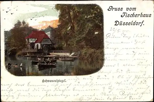 Ak Düsseldorf, Fischerhaus, Schwanenspiegel