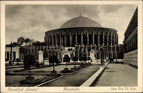 Ak Düsseldorf am Rhein, Gesolei, Rheinhalle