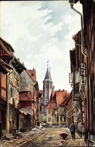 Künstler Ak Heyer, R., Hildesheim, Hinterer Brühl, Godehardikirche