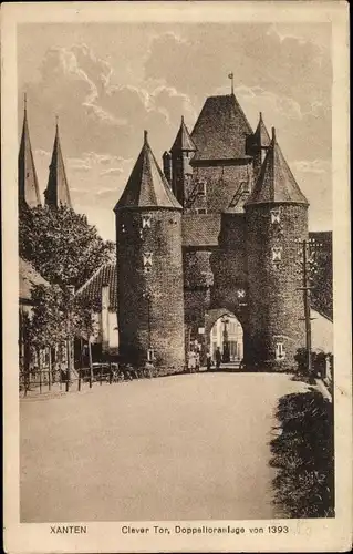 Ak Xanten am Niederrhein, Clever Tor, Doppeltoranlage von 1393