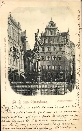 Ak Augsburg in Schwaben, Merkurbrunnen