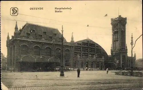 Ak Oostende Ostende Westflandern, Hauptbahnhof