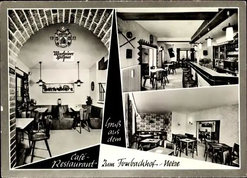 Ak Uetze in Niedersachsen, Cafe-Restaurant Zum Fombachhof, Speiseraum, Thresen