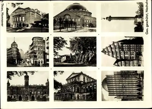 Ak Hannover in Niedersachsen, Stadthalle, Schauspielhaus, Herrenhäuser Garten, Kaskaden, Am Steintor