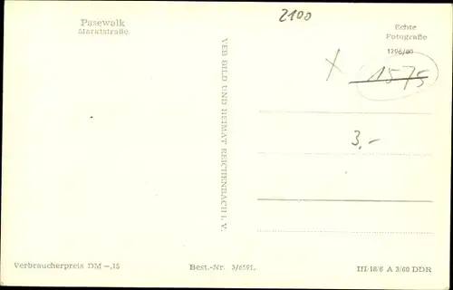 Ak Pasewalk in Mecklenburg Vorpommern, Marktstraße