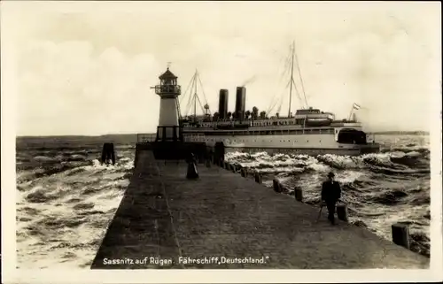 Ak Sassnitz auf Rügen, Fährschiff Deutschland