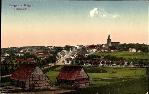 Ak Bergen auf der Insel Rügen, Totalansicht