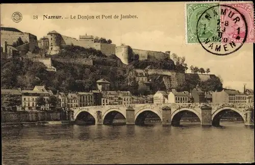 Ak Namur Wallonien, Le Donjon et Pont de Jambes
