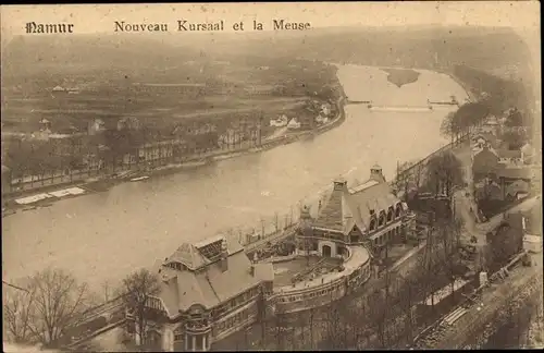 Ak Namur Wallonien, Nouveau Kursaal et la Meuse