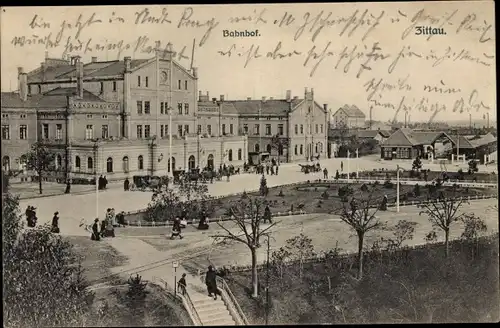 Ak Zittau in Sachsen, Bahnhof