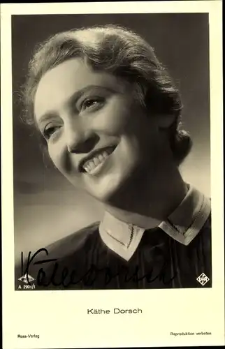Ak Schauspielerin Käthe Dorsch, Portrait