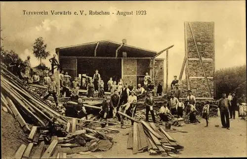 Ak Rotschau Reichenbach im Vogtland, Turnverein Vorwärts, August 1923