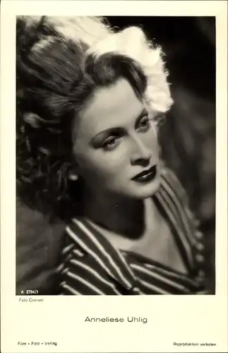Ak Schauspielerin Anneliese Uhlig, Portrait, Film Foto Verlag