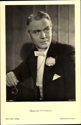 Ak Schauspieler Gustav Fröhlich, Portrait mit Monokel