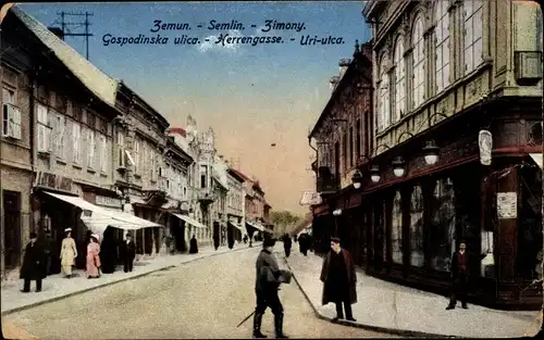 Ak Zemun Semlin Beograd Belgrad Serbien, Herrengasse