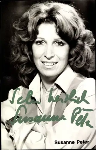 Ak Sängerin Susanne Peter, Portrait, Autogramm