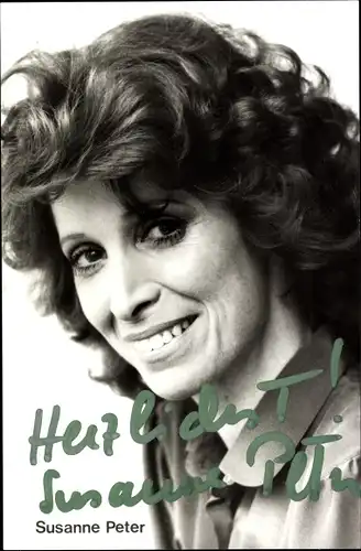 Ak Sängerin Susanne Peter, Portrait, Autogramm