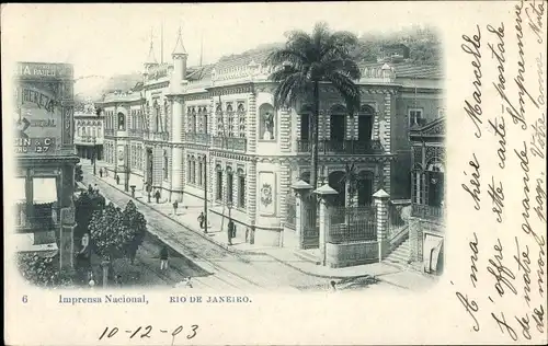 Ak Rio de Janeiro Brasilien, Imprensa Nacional