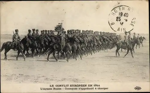 Ak Armee Russe, Le Conflit Europeen en 1914, Cosaques