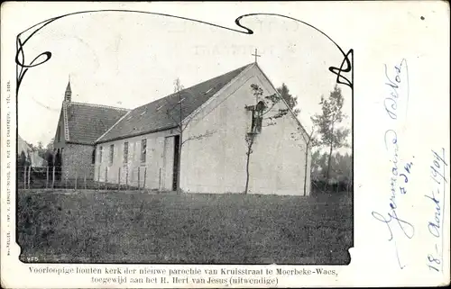 Ak Moerbeke Waas Waes Ostflandern Belgien, Kerk der nieuwe parochie