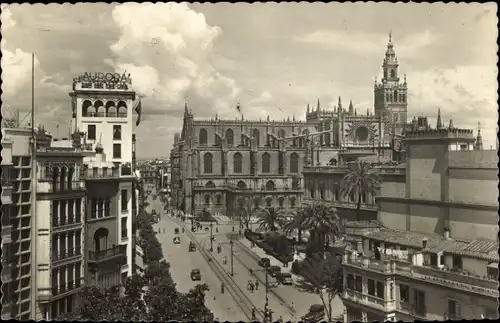 Ak Sevilla Andalusien, Avenidas de Queipo de Llano y Jose Antonio