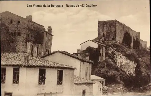 Ak San Vicente de la Barquera Kantabrien, Ruinas de El Castillo