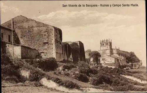 Ak San Vicente de la Barquera Kantabrien, Ruinas y Campo Santa Maria