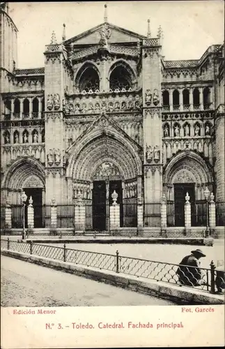 Ak Toledo Kastilien La Mancha Spanien, Catedral, Fachada principal