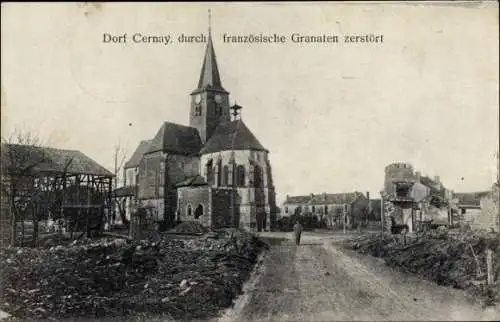 Ak Cernay la Ville Yvelines, durch französische Granten zerstört