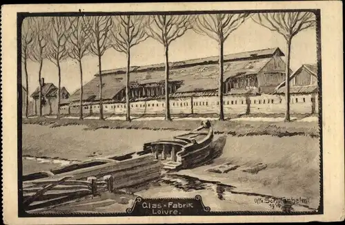 Künstler Ak Loivre Marne, Glasfabrik