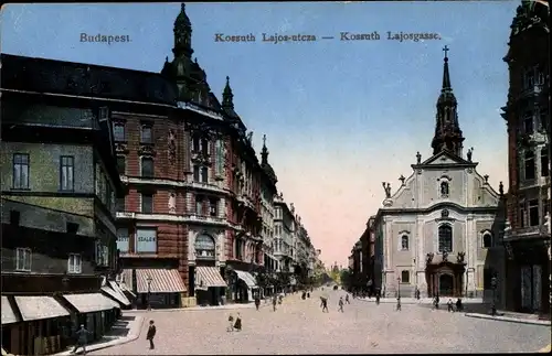 Ak Budapest Ungarn, Blick in die Kossruth Lajosgasse