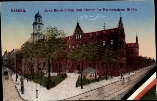 Ak Breslau in Schlesien, Kloster der Barmherzigen Brüder, Klosterstraße