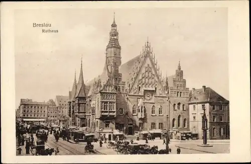 Ak Breslau in Schlesien, Rathaus