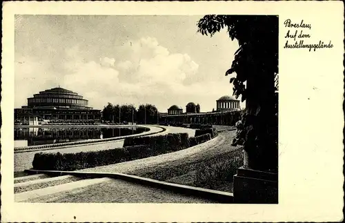 Ak Breslau (Wrocław) in Schlesien, Auf dem Ausstellungsgelände, Terrassen Gaststätte