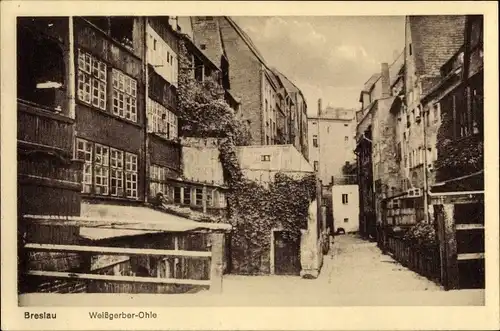 Ak Breslau (Wrocław) in Schlesien, Weißgerber Ohle