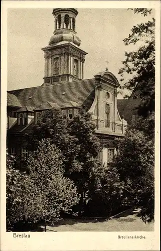 Ak Breslau (Wrocław) in Schlesien, Ursulinerkirche