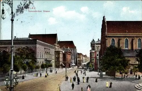 Ak Breslau (Wrocław) in Schlesien, Schweidnitzer Straße