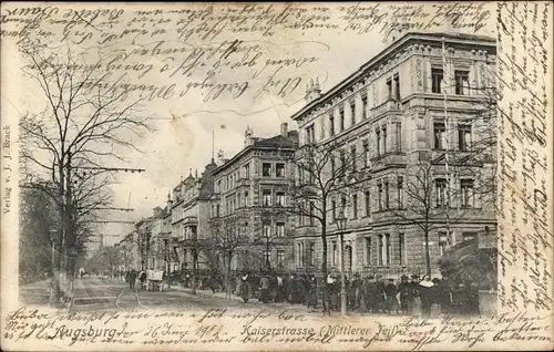 Ak Augsburg in Schwaben, Kaiserstraße, Mittlerer Teil