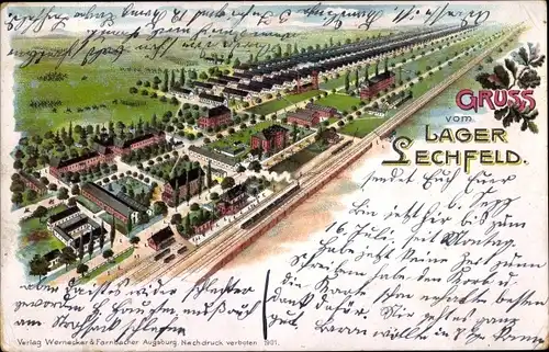 Litho Lagerlechfeld Graben Schwaben, Fliegerhorst Lechfeld