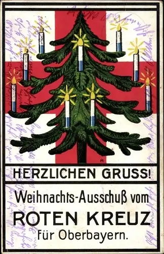 Ak Glückwunsch Weihnachten, Weihnachtsausschuss Rotes Kreuz Oberbayern, Weihnachtsbaum