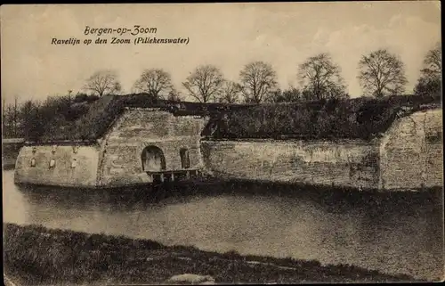 Ak Bergen op Zoom Nordbrabant Niederlande, Ravelijn op de Zoom, Pillekenswater